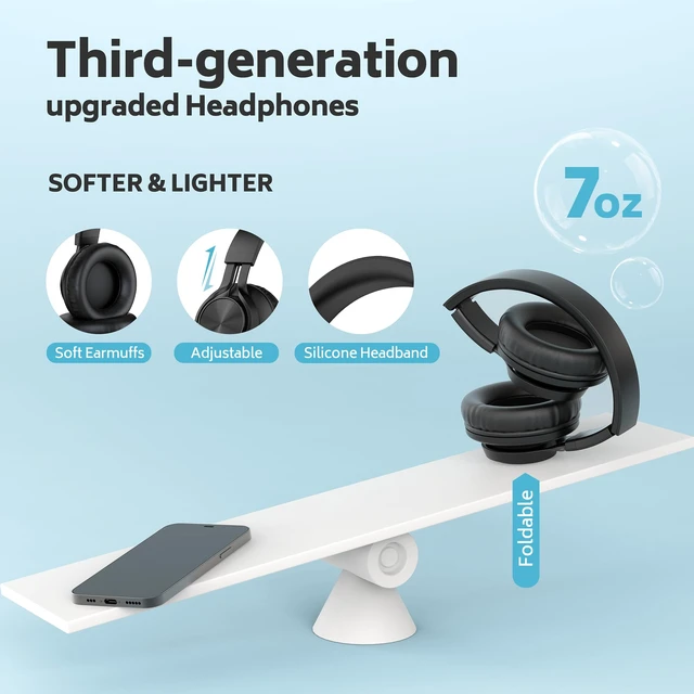 Alt view image 4 of 7 - 10-Pack Kids Headphones with Microphone for Classroom, Black K-12 School Students Use, Online Learning & Library, 3.5mm Jack, Durable, Foldable, Comfortable, Chromebook & Computer