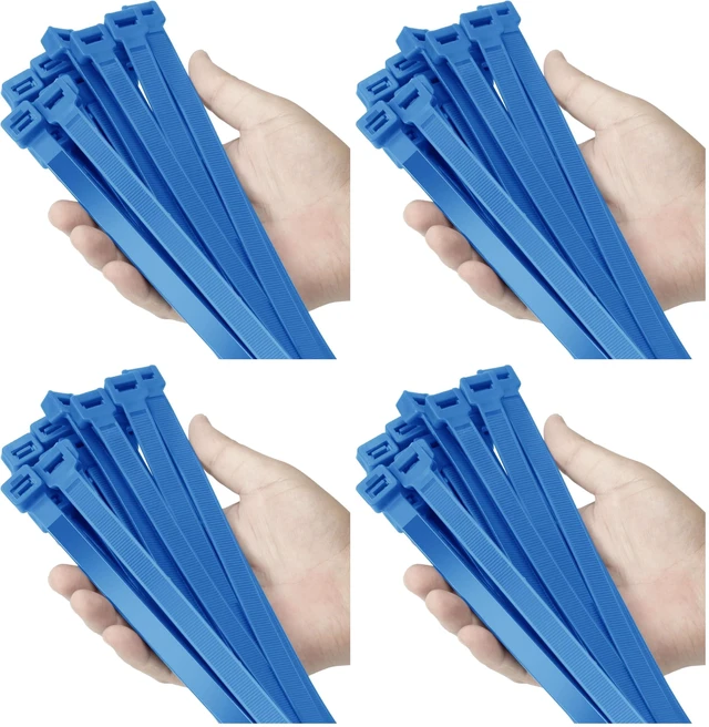 Main image of 12 inch Blue Zip Ties Heavy Duty 100 PCS, 250 LBS Ultra Exclusive Strong Plastic Wire Ties, Large Cable Ties Extra Long Tie Wraps, Indoor and Outdoor UV Resistant (Pack of 4)