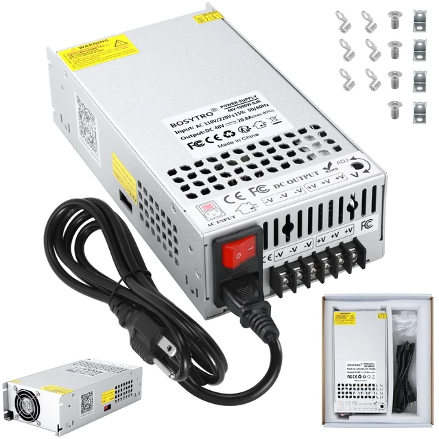 Main image of New 48V DC Power Supply, 20.8A 1000W Switching Power Supply, Upgraded Input Port and Safety Switch AC to DC Converter for RV, Motor Pump, CCTV, 3D Printer, Electronic Instruments, Lab Computer