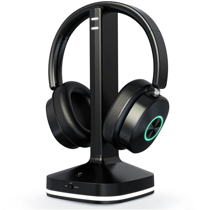 Main image of Wireless Headphones for TV, TV Headphones, Headphone for TV, Over Ear No Delay Wireless Headset with Transmitter Charging Base, 3 Audio Modes for Seniors, Gifts for Parents/Elderly