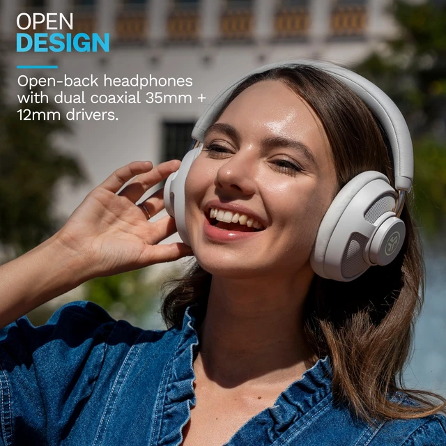Alt view image 2 of 7 - JBuds Open Wireless Headphones Open-Ear, Comfortable All-Day Fit, 24+ Hour Playtime, Immersive Sound, Bluetooth Headphones with App Control, White