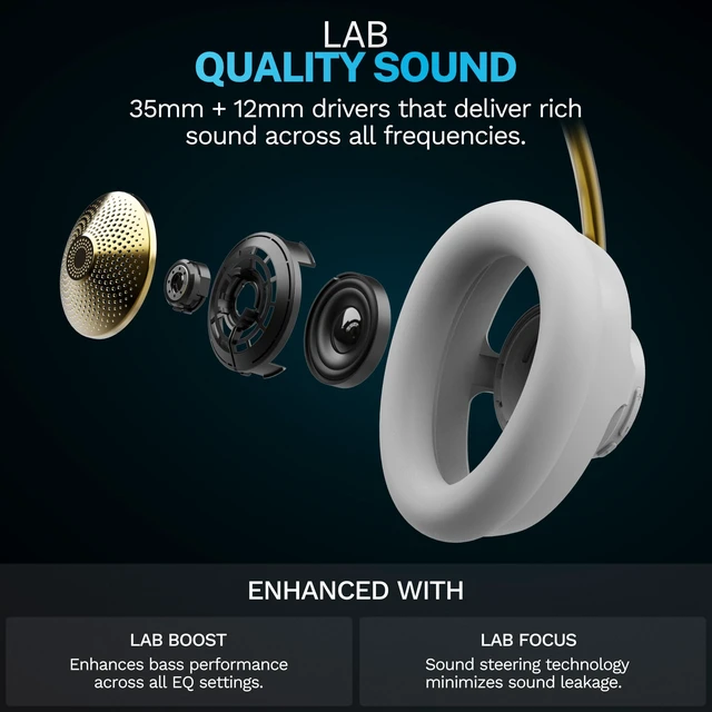 Alt view image 3 of 7 - JBuds Open Wireless Headphones Open-Ear, Comfortable All-Day Fit, 24+ Hour Playtime, Immersive Sound, Bluetooth Headphones with App Control, White