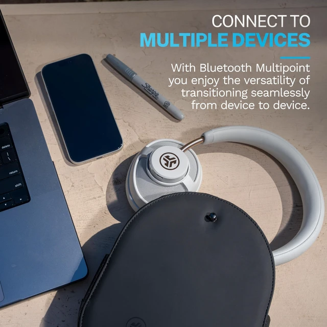 Alt view image 6 of 7 - JBuds Open Wireless Headphones Open-Ear, Comfortable All-Day Fit, 24+ Hour Playtime, Immersive Sound, Bluetooth Headphones with App Control, White