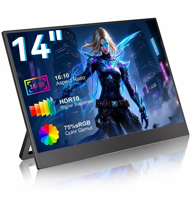 Main image of 14 Inch Portable Monitor Ultra-Slim External Second Monitor for Laptop Ultra-Slim External Second Monitor for Laptop, Phone, PS5, Xbox, Switch, PC