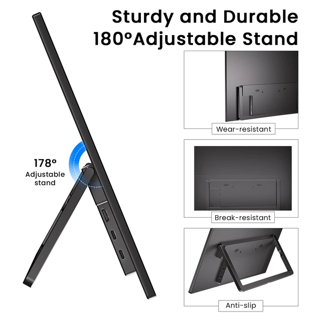 Alt view image 5 of 7 - 14 Inch Portable Monitor Ultra-Slim External Second Monitor for Laptop Ultra-Slim External Second Monitor for Laptop, Phone, PS5, Xbox, Switch, PC