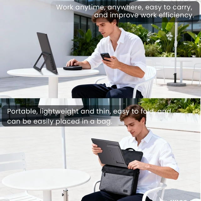 Alt view image 7 of 7 - 14 Inch Portable Monitor Ultra-Slim External Second Monitor for Laptop Ultra-Slim External Second Monitor for Laptop, Phone, PS5, Xbox, Switch, PC