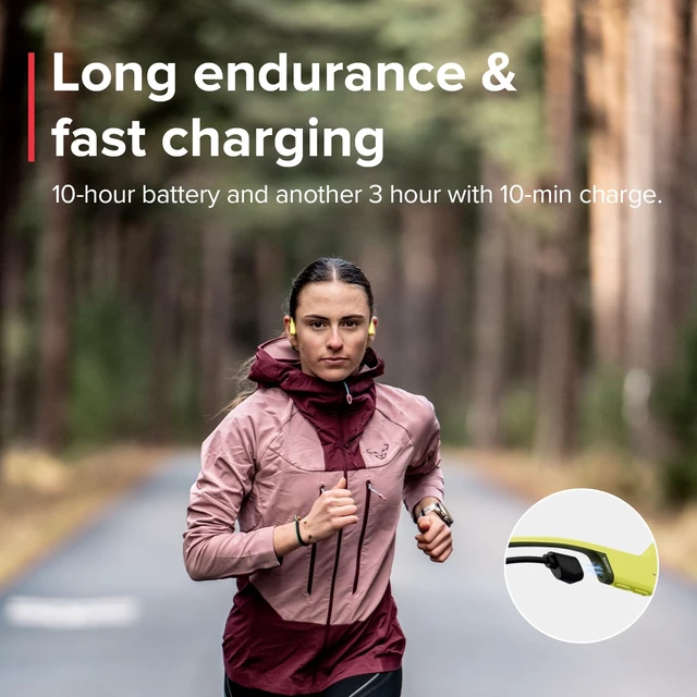Alt view image 4 of 7 - Sonic Open-Ear Bluetooth Bone Conduction Sports Headphone, Lime Wireless Headset, Enhanced Bass, 10H Playtime, Fast Charging, Built-in Dual Mics, IP55 Sweat&Water Resistant, Lightweight