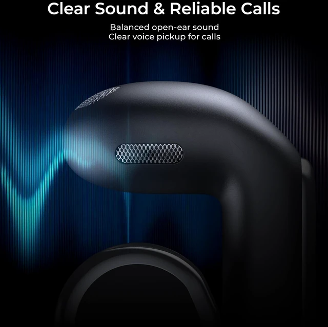 Alt view image 7 of 7 - Open-Ear Wireless Earbuds with Smart LED Display Case, Clip On Earbuds All-Day Comfort & Situational Awareness, Case Control for Volume, EQ, Music, Find My Earbuds & Camera, Timer (Black)