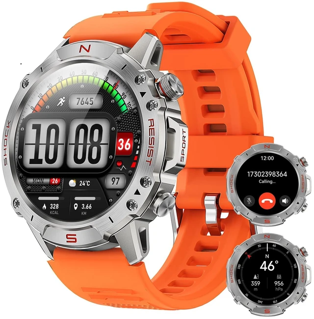 Main image of Running Smart Watch for Men, 1.43" AMOLED,5ATM Waterproof,170+ Sport Modes Round Health Fitness Tracker Watch, Tactical Military Smartwatch Compatible with iPhone Android