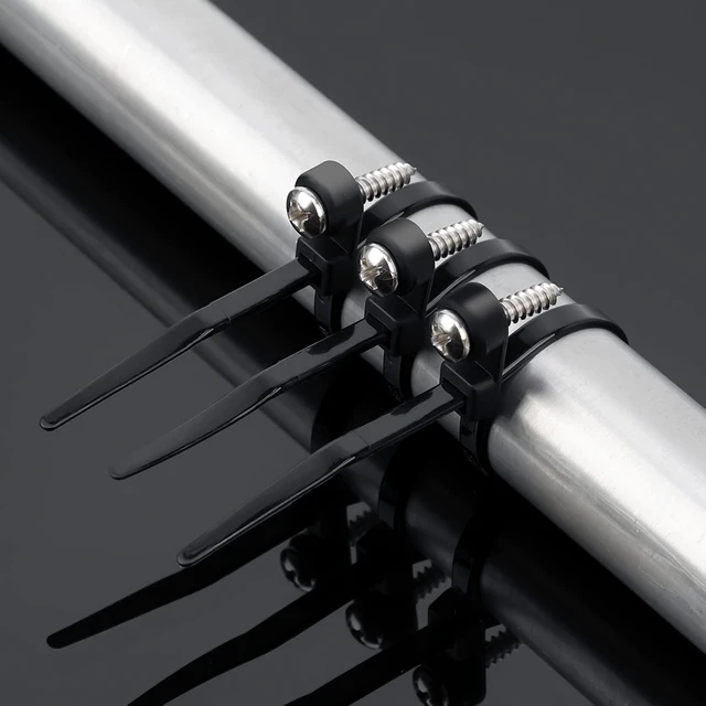Alt view image 5 of 6 - 1000 PCS Black Zip Ties with Screw Hole 7.5 Inch, 75lbs Mountable head Cable Tie, Multipurpose Heavy Duty Nylon Zip Tie for Indoor & Outdoor Use
