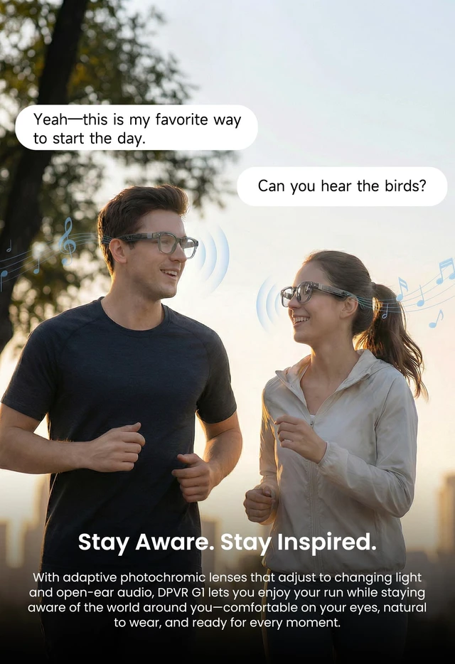 Alt view image 3 of 7 - G1 AI Smart Glasses with Camera and bluetooth, 8MP Video Recording Glasses Camera glasses with AI translation, visual recognition, voice assistant, Bluetooth audio and hands-free photo/video capture