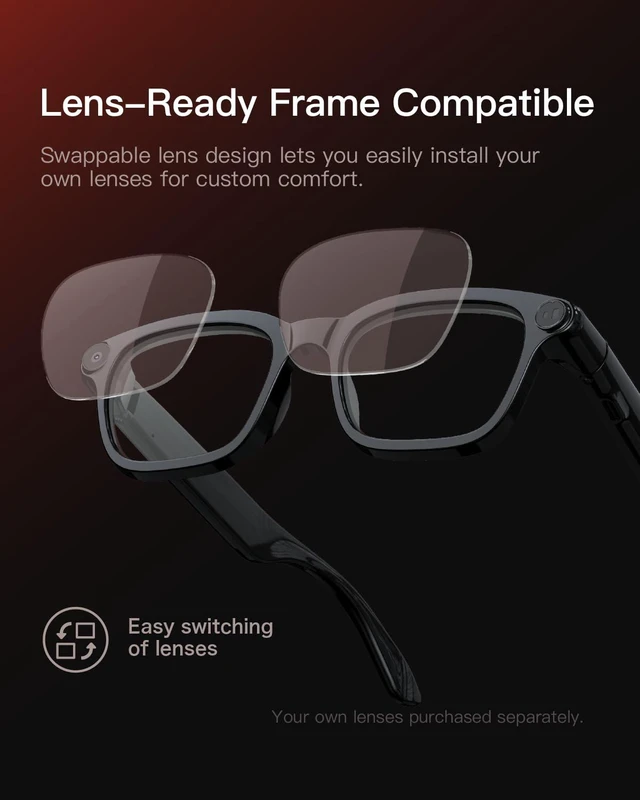 Alt view image 6 of 7 - AI Smart Glasses with Camera, 4K POV Recording, Transparent Lens 8MP photos, AI real-time translation, Object recognition, Bluetooth 5.4 open-ear audio for travel, work, and daily use