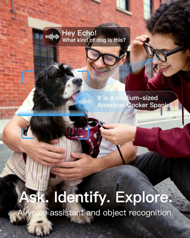 Alt view image 5 of 7 - AI Smart Glasses with Camera, 4K POV Recording, Transparent Lens 8MP photos, AI real-time translation, Object recognition, Bluetooth 5.4 open-ear audio for travel, work, and daily use