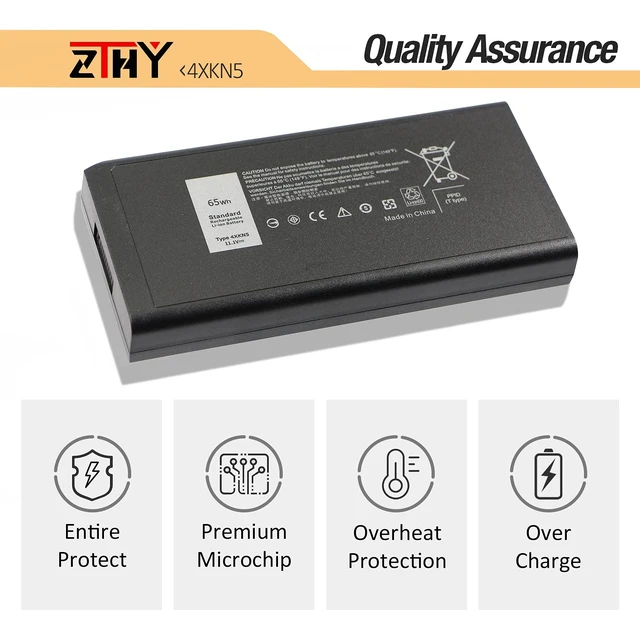 Alt view image 5 of 7 - 4XKN5 X8VWF Battery for Dell Latitude 14 Rugged Extreme 5404 5414 7404 7414 P45G P45G001 P46G P46G001 P46G002 CJ2K1 DKNKD 5XT3V 05XT3V VCWGN 0VCHGN 09FN4 XRJDF YGV51 453-BBBD 453-BBBE XN4KN 11.1V 65Wh