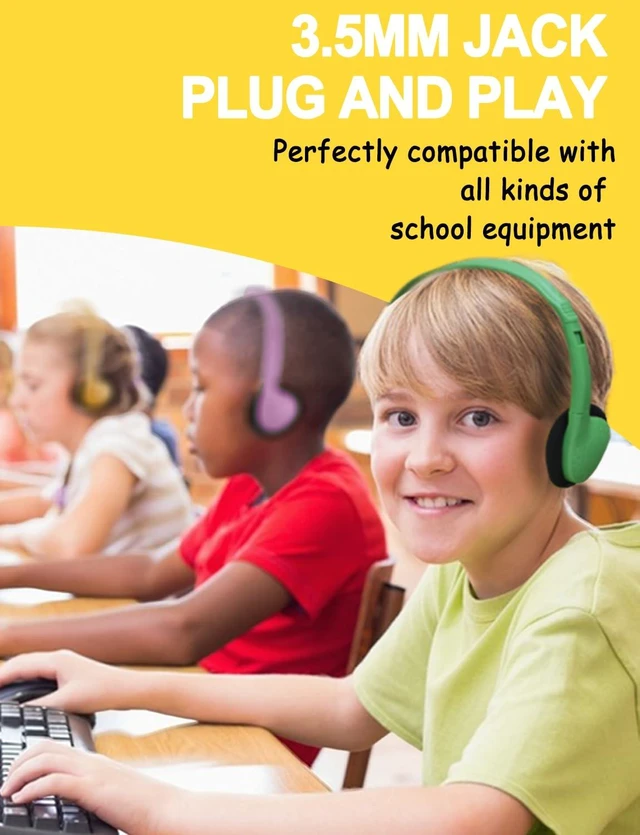 Alt view image 7 of 7 - Ladont 50 Pack Bulk Classroom Headphones for Kids Students School, Multi Color Wired Headphones for Children Teens Boy Girl, 3.5mm Jack for Chromebook Laptop PC