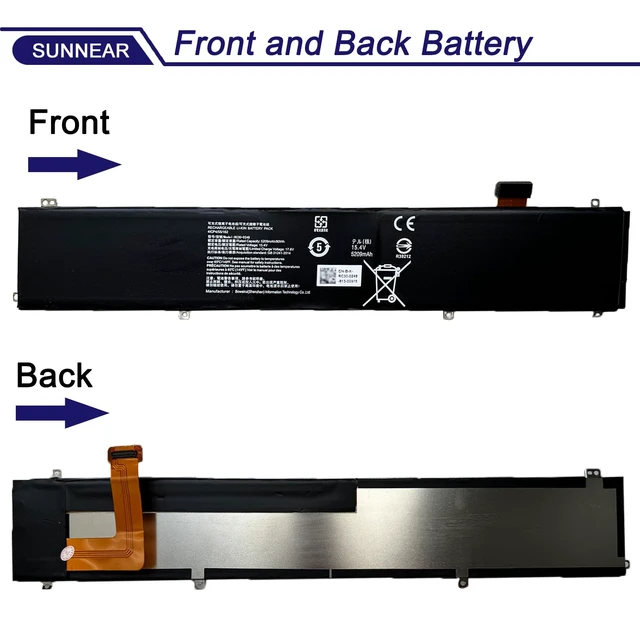 Alt view image 3 of 6 - 80Wh RC30-0248 Battery for Razer Blade Advanced 15 2018 2019 2020 2021 15.4V 5029mAh; 4ICP4/55/162 Battery Replacement for Razer Blade RZ09-0367 RZ09-0330 RZ09-03018 RZ09-0301 RTX 2070 3080