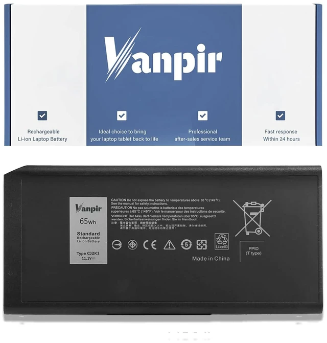 Main image of CJ2K1 Laptop Battery, 11.1V 65Wh 5700mAh Compatible with Dell Latitude 5414 5404 7414 7404 Rugged Extreme Series DKNKD X8VWF 4XKN5 09FN4 XN4KN XRJDF YGV51 453-BBBE 5XT3V 05XT3V VCWGN 0VCHGN