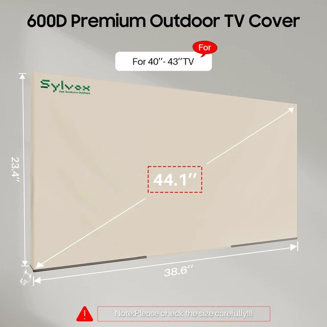 Alt view image 2 of 7 - Outdoor TV Cover 40 to 43 inches TVs, Waterproof, Weatherproof and Dust-Proof Flat Screen Cover with Remote Control Pocket, Perfect for outdoor TV protection, Khaki