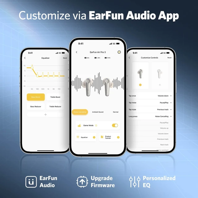 Alt view image 7 of 7 - Air Pro 3 Noise Cancelling Wireless Earbuds, Qualcomm® aptX Adaptive Sound, 6 Mics CVC 8.0 ENC, Bluetooth 5.3 Earbuds, Multipoint Connection, 45H Playtime, App Customize EQ, Oat White