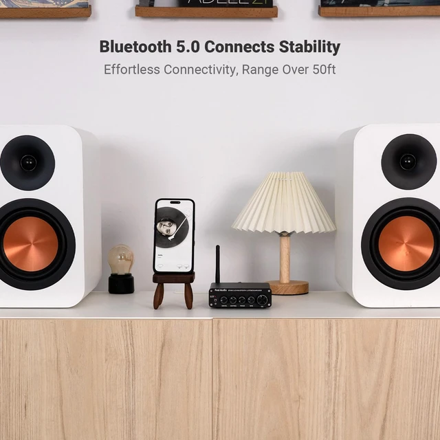 Alt view image 6 of 7 - BT30D Bluetooth 5.0 Stereo Audio Receiver Amplifier 2.1 Channel Mini Hi-Fi Class D Integrated Amp 50 Watt x2+100 Watt for Home Outdoor Passive Speakers/Subwoofer Powered Subwoofer