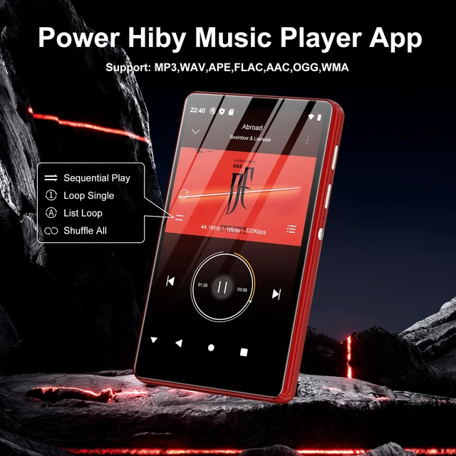 Alt view image 2 of 7 - 80GB Music Player, MP4 MP3 Player with Bluetooth and WiFi with 4-inch IPS Touch Screen Digital Audio Players, M503 Pro Spotify Player with Music, Audible, Chrome Browser, Support Up 512GB Red