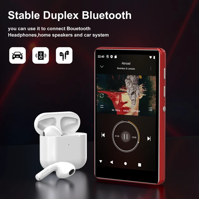 Alt view image 7 of 7 - 80GB Music Player, MP4 MP3 Player with Bluetooth and WiFi with 4-inch IPS Touch Screen Digital Audio Players, M503 Pro Spotify Player with Music, Audible, Chrome Browser, Support Up 512GB Red