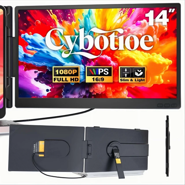 Main image of Laptop Screen Extender, 14" FHD 1080P Portable Travel Monitor Ultra Thin 0.27", Fit 13-17" Laptop, Plug & Play, One cable connect, Screen Extender for Win/Mac/Chrome/Switch/Android