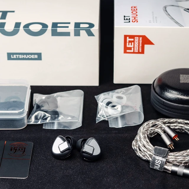 Alt view image 7 of 7 - S12 in-Ear Headphones 14.8mm Planar Magnetic Driver Wired in-Ear HiFi Earphones for Smartphones/PC/Tablet (3.5mm Connector, Gun Metal Grey)