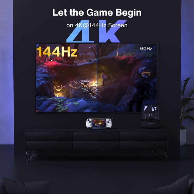 Alt view image 2 of 6 - 4K@144Hz Steam Deck Dock, for ASUS ROG Ally X/Legion Go/MSI Claw 8-in-1 Docking Station for ROG Alloy/Valve Stream Deck OLED Hub, HDMI 2.1, 1Gbps Ethernet, 3*USB-A 3.0, With 65W Adapter