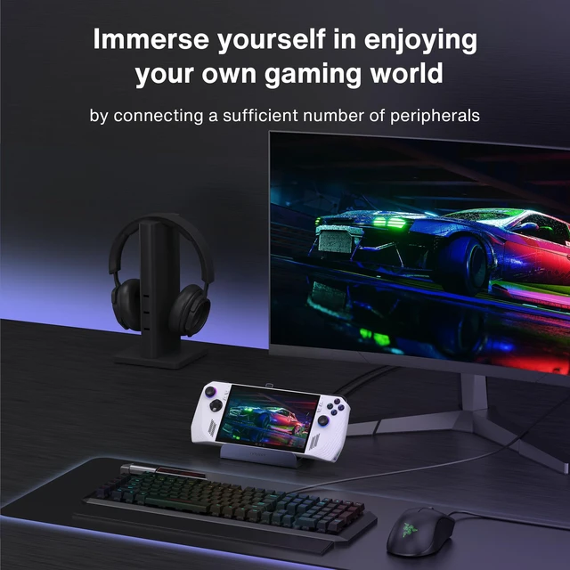 Alt view image 6 of 6 - 4K@144Hz Steam Deck Dock, for ASUS ROG Ally X/Legion Go/MSI Claw 8-in-1 Docking Station for ROG Alloy/Valve Stream Deck OLED Hub, HDMI 2.1, 1Gbps Ethernet, 3*USB-A 3.0, With 65W Adapter