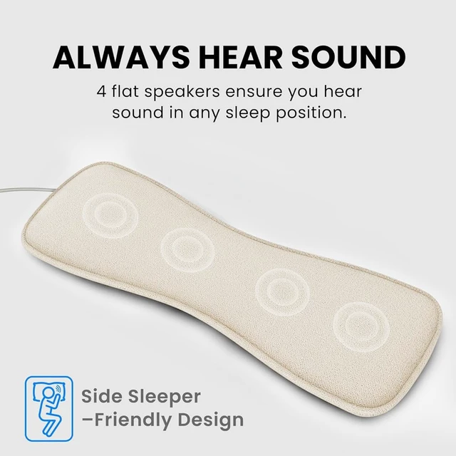 Alt view image 7 of 7 - Slumber 2 - Bluetooth Pillow Speaker for Side Sleepers 4 Ultra-Flat Speakers, White Noise, Remote Control & Sleep Timer, Soft Design for Sleeping, Podcasts & Audiobooks, Beige