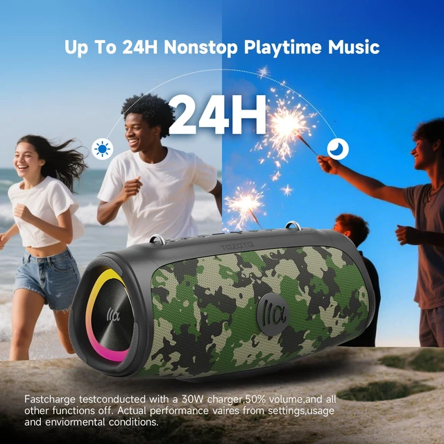 Alt view image 5 of 7 - Portable Loud Bluetooth Speaker, 90W (Peak) Large Subwoofer Speakers Wireless Bluetooth 5.3 with Powerbank USB Charge Out,Rugged Outdoor for Party,Beach,Golf,Pool,Shower,Valentines Day Gifts