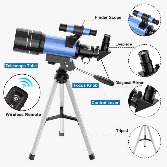 Alt view image 5 of 7 - Telescope for Adults & Kids, 70MM Aperture FMC Optics Telescopes for Astronomy Beginners, 300MM Refractor Telescope (15X-150X) with Phone Adapter and Tripod, Travel Gifts for Moon, Jupiter and Star