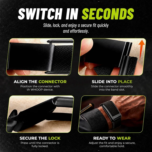 Alt view image 3 of 7 - Multi-Pack Wrist Bands Compatible with Whoop 5.0, Peak, One & Life MG Hydroknit Nylon, Sport Silicone, Premium Nylon Replacement Straps with Hook, Clasp, Quick Link Slider