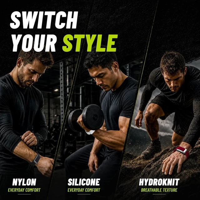 Alt view image 7 of 7 - Multi-Pack Wrist Bands Compatible with Whoop 5.0, Peak, One & Life MG Hydroknit Nylon, Sport Silicone, Premium Nylon Replacement Straps with Hook, Clasp, Quick Link Slider