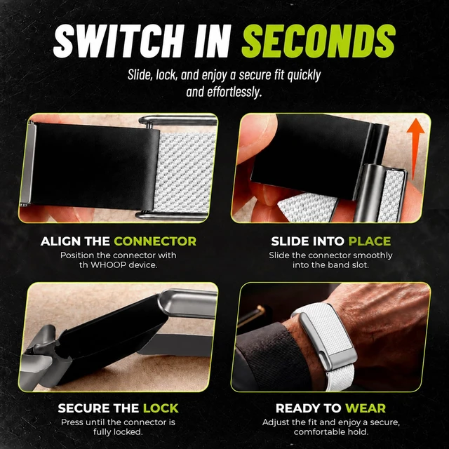 Alt view image 3 of 7 - Multi-Pack Wrist Bands Compatible with Whoop 5.0, Peak, One & Life MG Hydroknit Nylon, Sport Silicone, Premium Nylon Replacement Straps with Hook, Clasp, Quick Link Slider