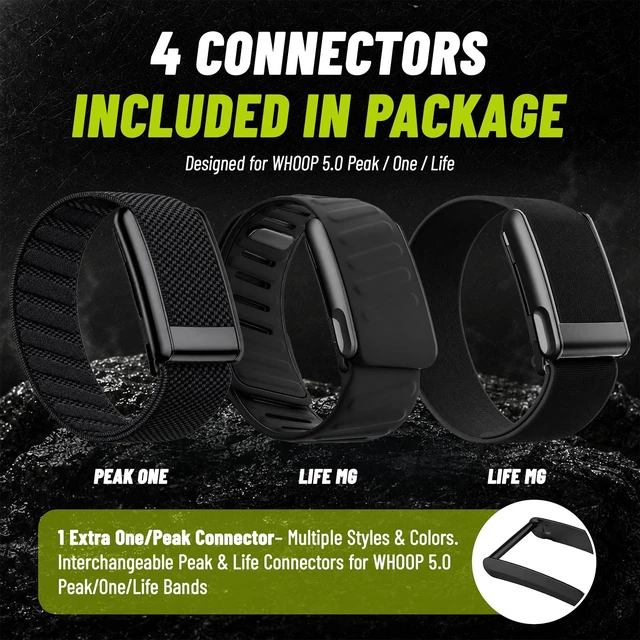 Alt view image 5 of 7 - Multi-Pack Wrist Bands Compatible with Whoop 5.0, Peak, One & Life MG Hydroknit Nylon, Sport Silicone, Premium Nylon Replacement Straps with Hook, Clasp, Quick Link Slider