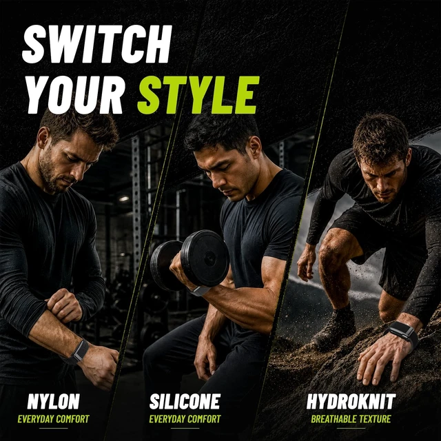 Alt view image 7 of 7 - Multi-Pack Wrist Bands Compatible with Whoop 5.0, Peak, One & Life MG Hydroknit Nylon, Sport Silicone, Premium Nylon Replacement Straps with Hook, Clasp, Quick Link Slider