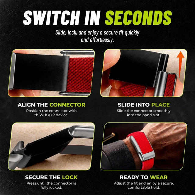 Alt view image 3 of 7 - Multi-Pack Wrist Bands Compatible with Whoop 5.0, Peak, One & Life MG Hydroknit Nylon, Sport Silicone, Premium Nylon Replacement Straps with Hook, Clasp, Quick Link Slider