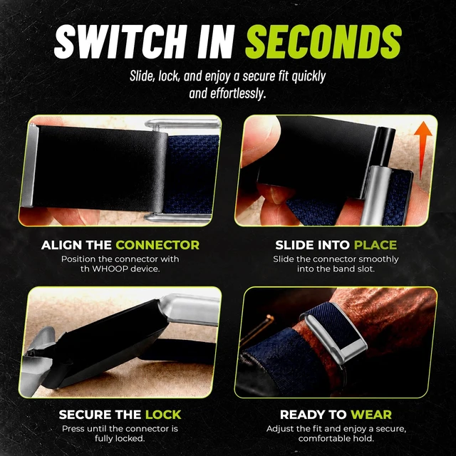 Alt view image 3 of 7 - Multi-Pack Wrist Bands Compatible with Whoop 5.0, Peak, One & Life MG Hydroknit Nylon, Sport Silicone, Premium Nylon Replacement Straps with Hook, Clasp, Quick Link Slider