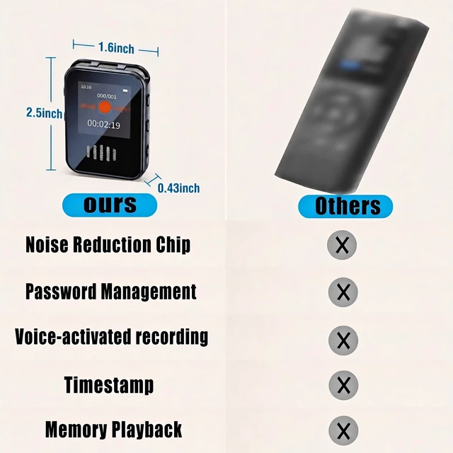 Alt view image 5 of 7 - Voice-Activated Recorder,Supports Playback,Tape Recorder,for Meetings/Learning Small Recorder Device,It is Also an MP3 Player and a USB Flash Drive