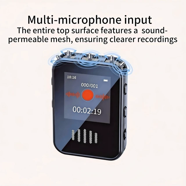 Alt view image 6 of 7 - Voice-Activated Recorder,Supports Playback,Tape Recorder,for Meetings/Learning Small Recorder Device,It is Also an MP3 Player and a USB Flash Drive