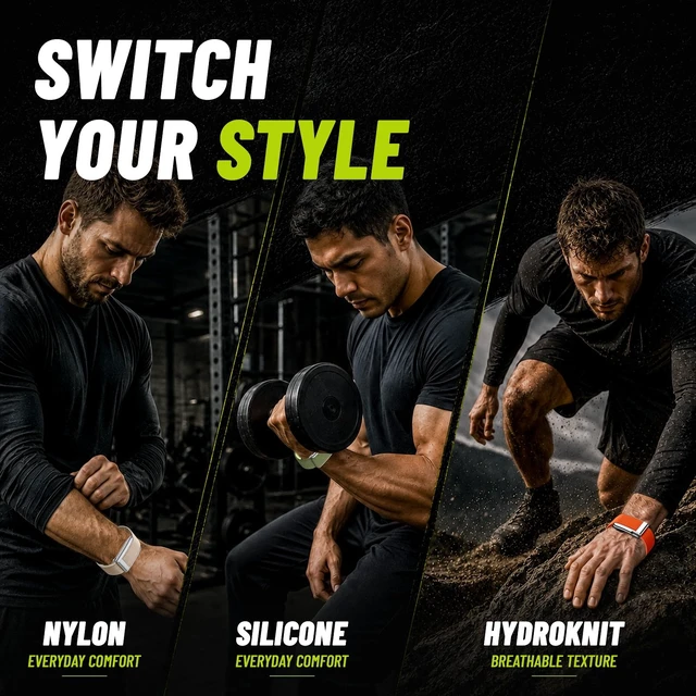 Alt view image 7 of 7 - Multi-Pack Wrist Bands Compatible with Whoop 5.0, Peak, One & Life MG Hydroknit Nylon, Sport Silicone, Premium Nylon Replacement Straps with Hook, Clasp, Quick Link Slider