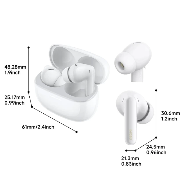 Alt view image 4 of 7 - REDMI Buds 8 Pro Wireless Earbuds, 55dB Adaptive Noise Canceling Bluetooth 5.4, 33H Playtime, Hi-Res Audio, Coaxial Triple-Driver, IP54, USB-C Fast Charge, for iPhone Android, White