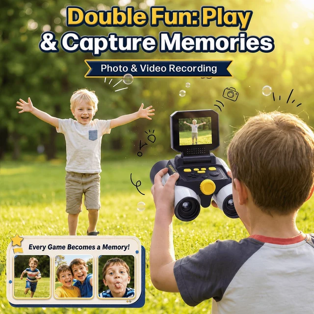 Alt view image 5 of 7 - Binoculars for Kids with Night Vision Camera, 2.4 IPS Screen Kids Telescope 10X Optical Zoom Magic Adventures Binoculars, 48MP Photo & 1080P Video, STEM Outdoor Toy Gifts for 412 Year Old Boys Girls