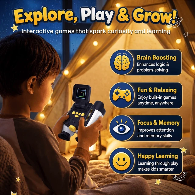 Alt view image 6 of 7 - Binoculars for Kids with Night Vision Camera, 2.4 IPS Screen Kids Telescope 10X Optical Zoom Magic Adventures Binoculars, 48MP Photo & 1080P Video, STEM Outdoor Toy Gifts for 412 Year Old Boys Girls