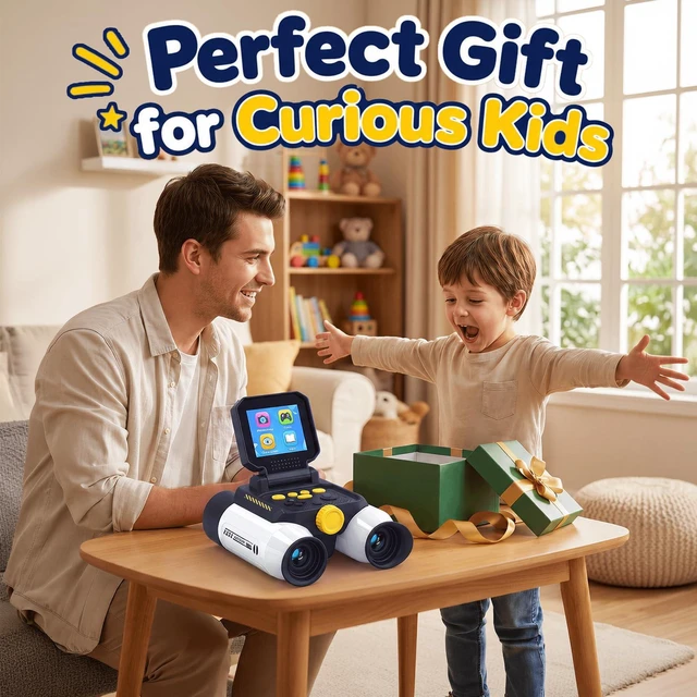 Alt view image 7 of 7 - Binoculars for Kids with Night Vision Camera, 2.4 IPS Screen Kids Telescope 10X Optical Zoom Magic Adventures Binoculars, 48MP Photo & 1080P Video, STEM Outdoor Toy Gifts for 412 Year Old Boys Girls