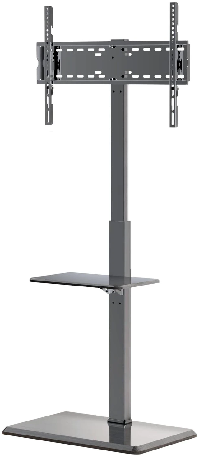 Main image of Floor TV Stand with Removable Media Shelf for 32-75 Inch TVs up to 110 lbs ±30° Swivel Height Adjustable Cable Management Safety Lock Wood Base Ideal for Living Room, Bedroom, Office