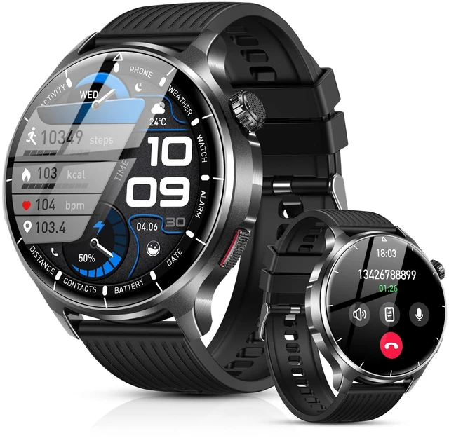 Main image of Smart Watch for Men, 1.52" HD 50+Days Fitness Tracker with 1000mAh Battery, 110+ Sports Modes, Mens Watches with Blood Pressure/Heart Rate/SpO2 Compatible with Android iOS