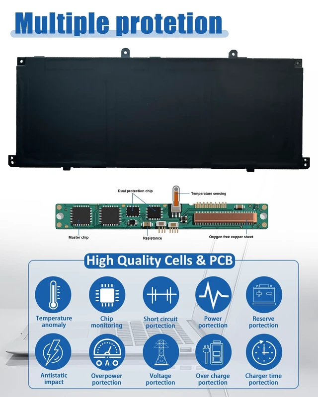 Alt view image 5 of 7 - 59.16Wh GD03XL N66215-005 Battery for HP Envy x360 14 2-in-1 14-fa0000/ EliteBook Ultra G1q/ OmniBook X 14 Series Notebook